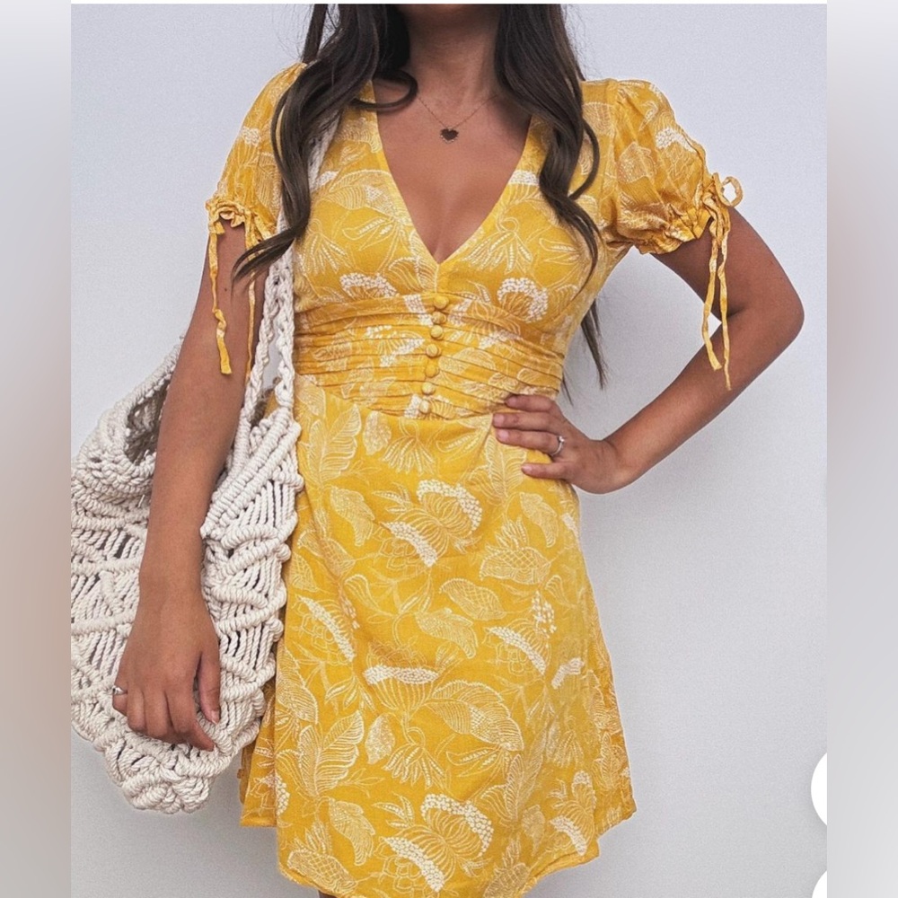 UO Talia Tie Sleeve Mini Dress